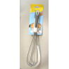 Egg beater with built-in silicone scraper - extra large thick wire