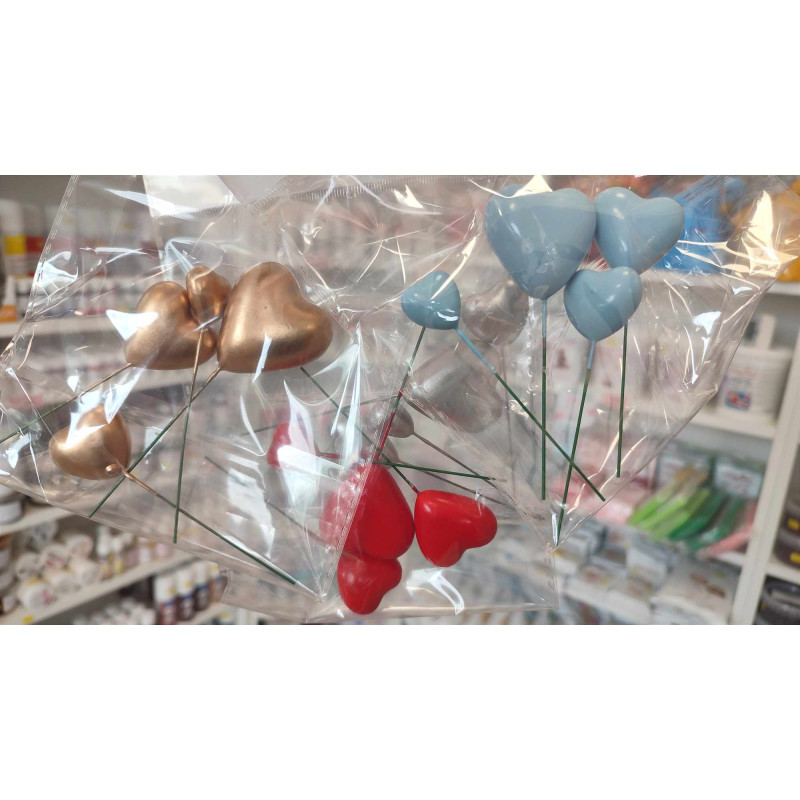 Hearts Cake Topper set of 4