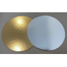 Golden - silver two-sided cake card 28 cm