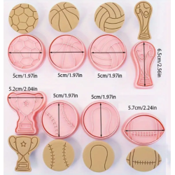 Sport cutter and embossing set of 8