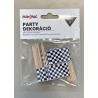 Muffin paper toppers - black&white flags 24 pcs