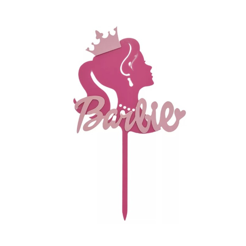 Barbie rózsaszín koronás beszúró dísz