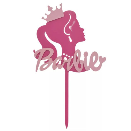 Barbie rózsaszín koronás beszúró dísz