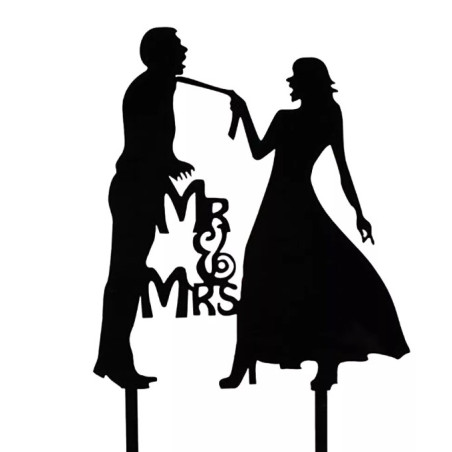 Mr & Mrs Nyakkendős Akril tortabeszúró fekete