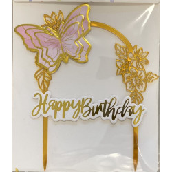 Golden Acrylic Happy...