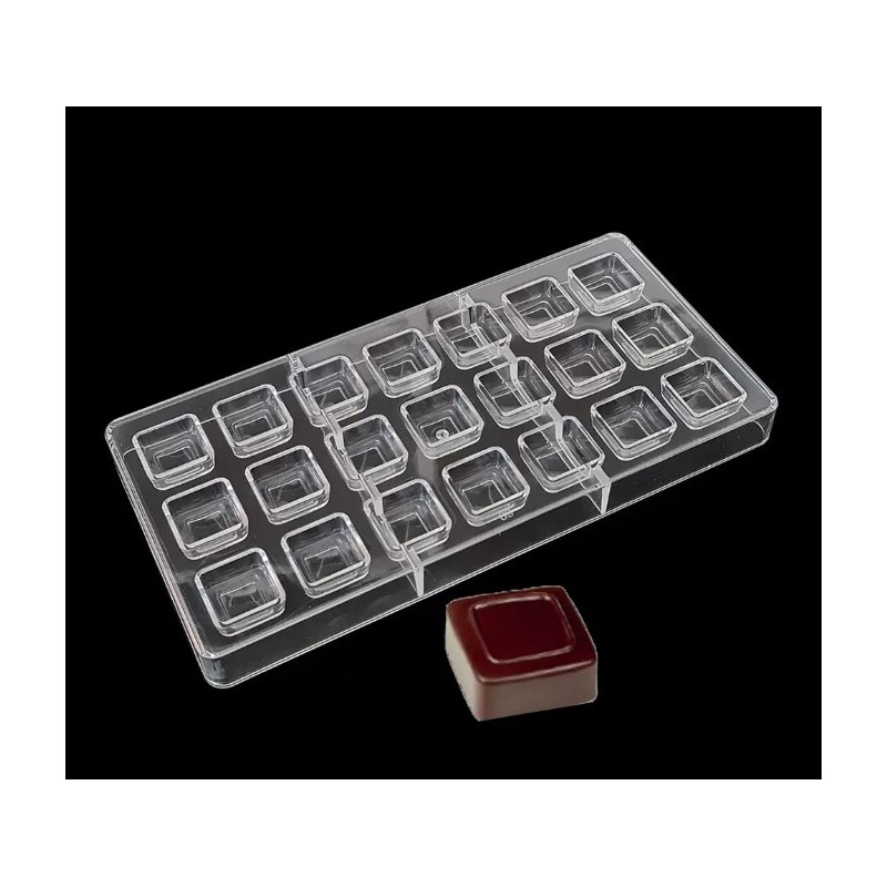 Square bonbon polycarbonate chocolate mold