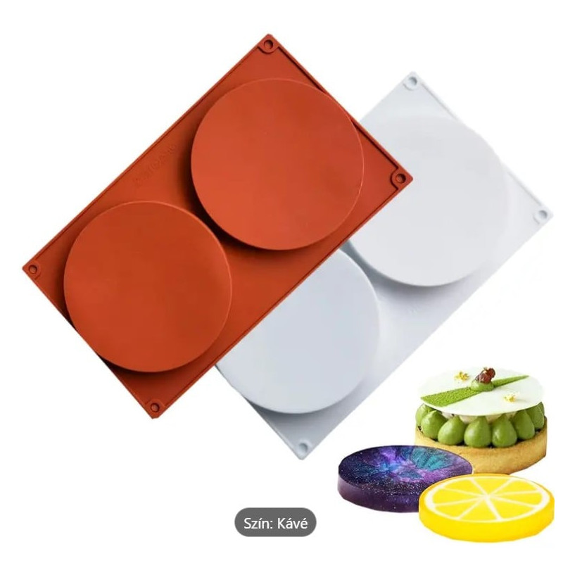 Silicone round baking mold 2-cavities 12 cm