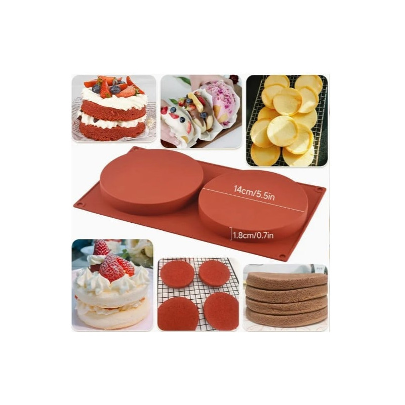 Silicone round baking mold 2-cavities 14 cm