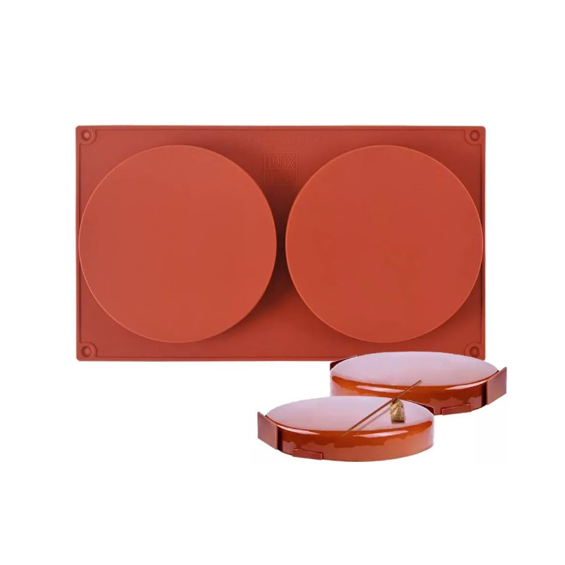 Silicone round baking mold 2-cavities 10 cm