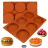 Silicone round baking mold 6-cavities 10 cm