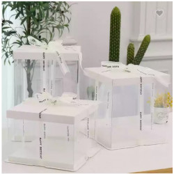 25,5x25,5x32 cm Transparent Cake Box