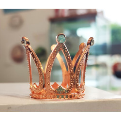 Korona, tiara rosegold hercegnős mini