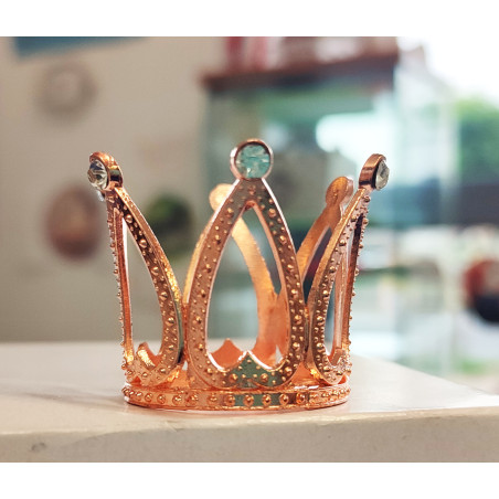 Korona, tiara rosegold hercegnős mini