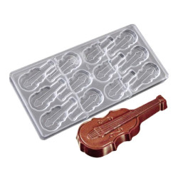 Hegedű polikarbonát bonbon forma 12 db-os