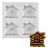 Gingerbread cottage silicone mold 4-cavities