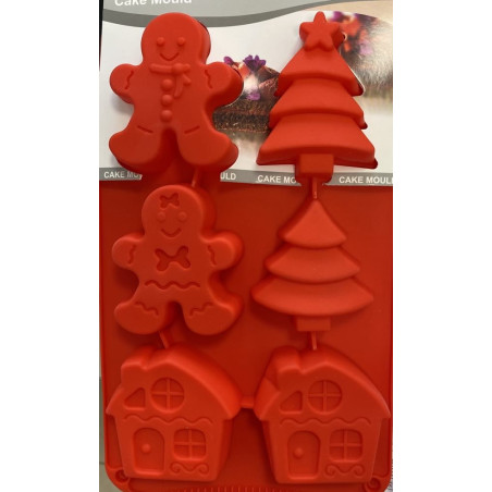 Gingerbread silicone mold 6-cavities