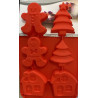 Gingerbread silicone mold 6-cavities