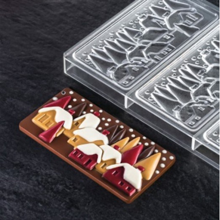 Christmas Village polycarbonate chocolate mold
