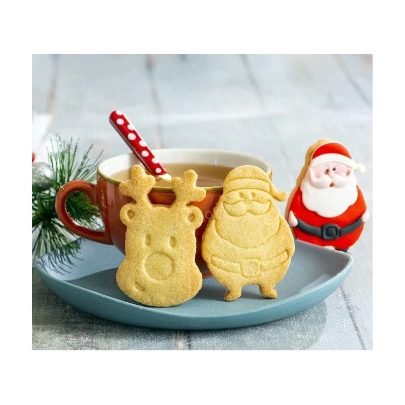 Santa Claus and Reindeer Cookie and Fondant Cutter
