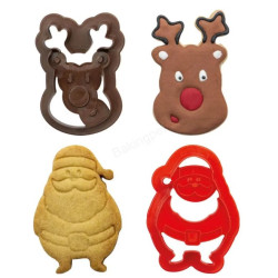 Santa Claus and Reindeer Cookie and Fondant Cutter