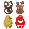 Santa Claus and Reindeer Cookie and Fondant Cutter