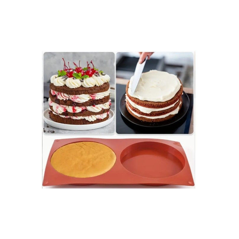 Silicone round baking mold 2-cavities 16 cm