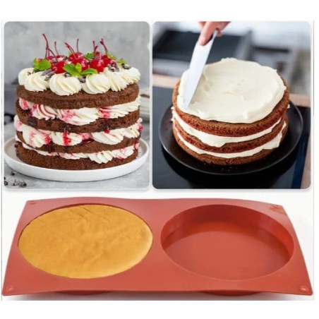 Silicone round baking mold 2-cavities 16 cm