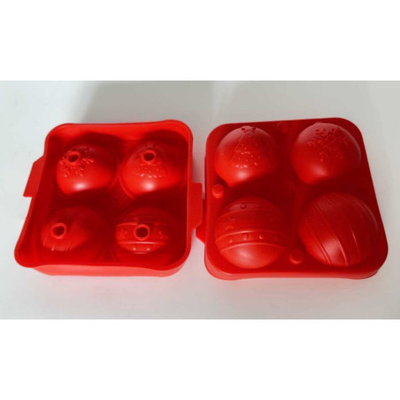 3D Christmas ball silicone mold with 4 cavities