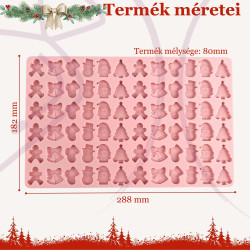 Karácsonyi mini szilikon forma gumicukor, csoki...