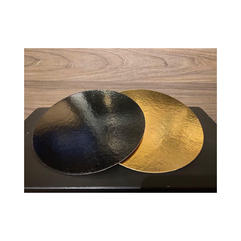 Golden - Black two-sided cake card 25 cm