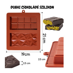 Dubai Táblás Csoki szilikon dupla üreges