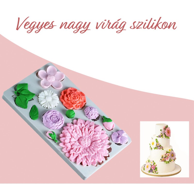 Vegyes virág  nagy szilikon