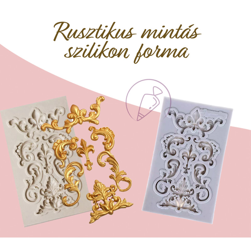 Barokk rusztikus mintás szilikon forma