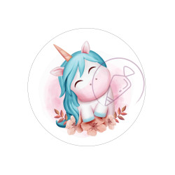Unicorn round wafferpaper 20cm