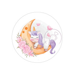 Unicorn round wafferpaper 20cm