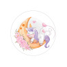 Unicorn round wafferpaper 20cm