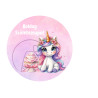 Unicorn round wafferpaper 20cm