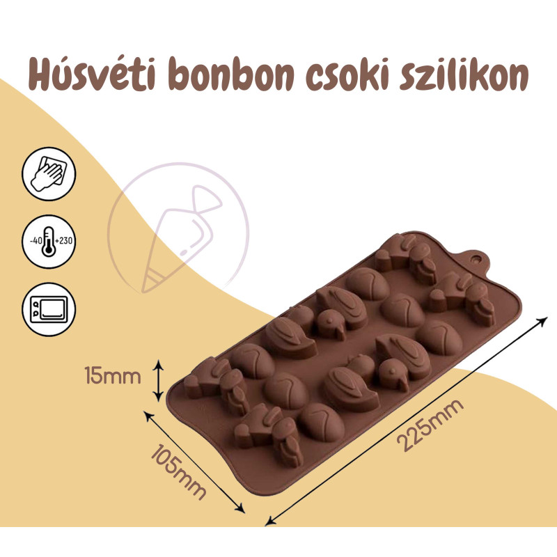 Húsvéti bonbon csokoládé öntő szilikon