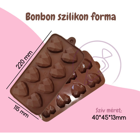 Diamond Heart bonbon chocolate silicone mold Valentine