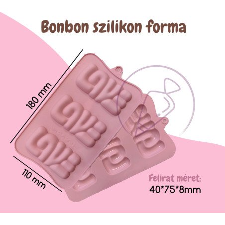 Love feliratos bonbon szilikon forma