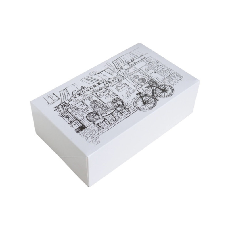 Cookies / Cake box with lid Parisian Street 25x15x8 cm