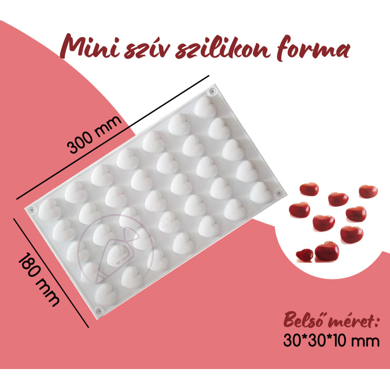 35 részes mini szív szilikon forma