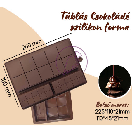 Dubai Táblás Csoki szilikon 3 részes