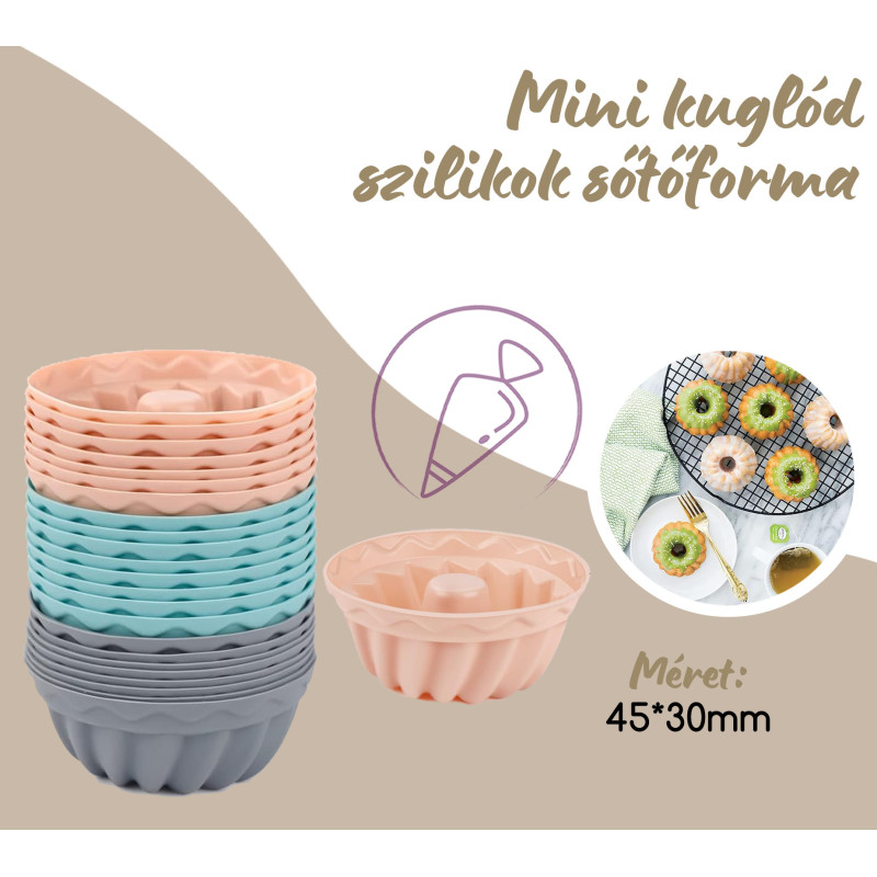 Mini kuglóf szilikon sütőforma 12db/csomag