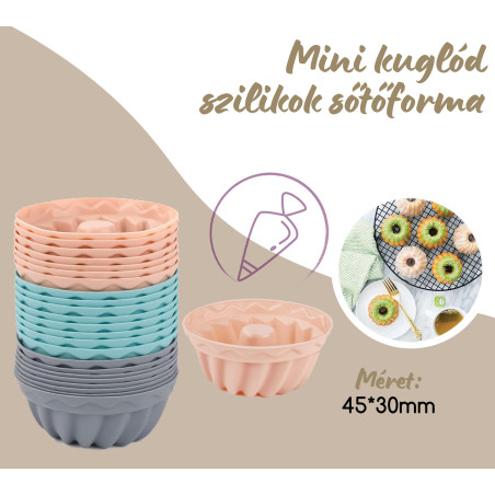 Mini kuglóf szilikon sütőforma 12db/csomag
