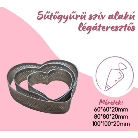 Sűtőgyűrü szív alakú légáteresztős 3db/csomag