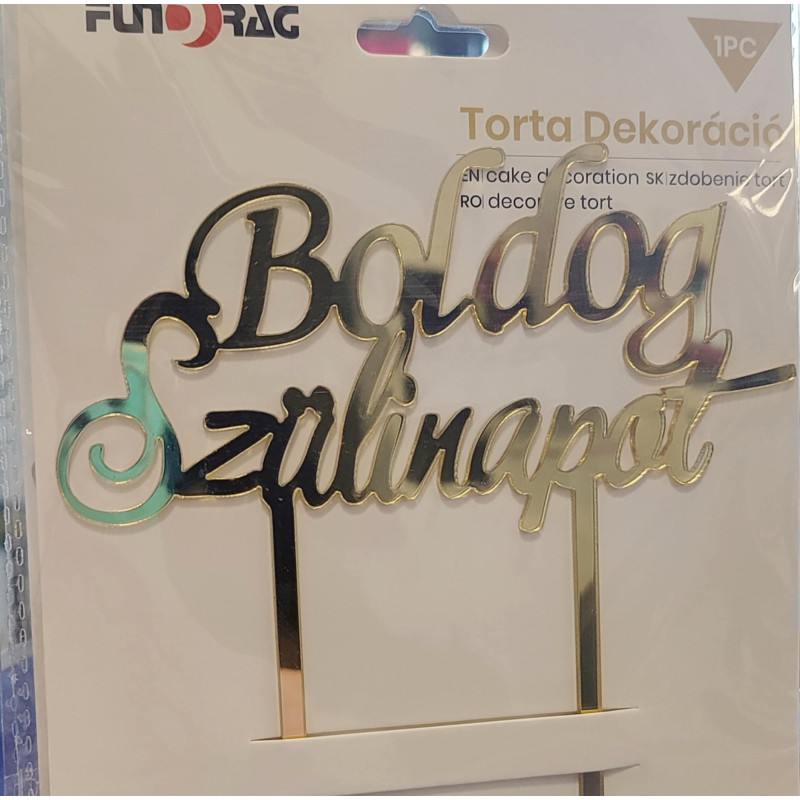 Arany Ezüst tükrös Boldog Szülinapot beszúró