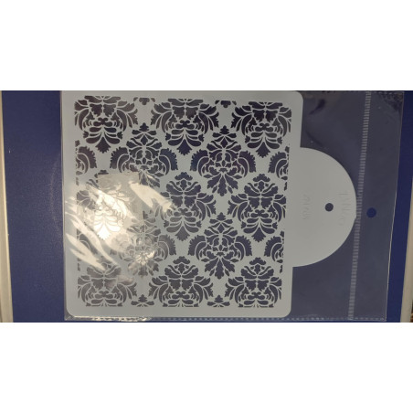 Retro virágos stencil 155x165 mm