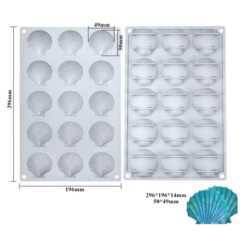 Scallops silicone mold