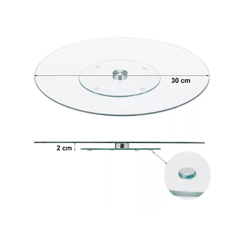 Lazy Susan Glass Turntable 30 cm